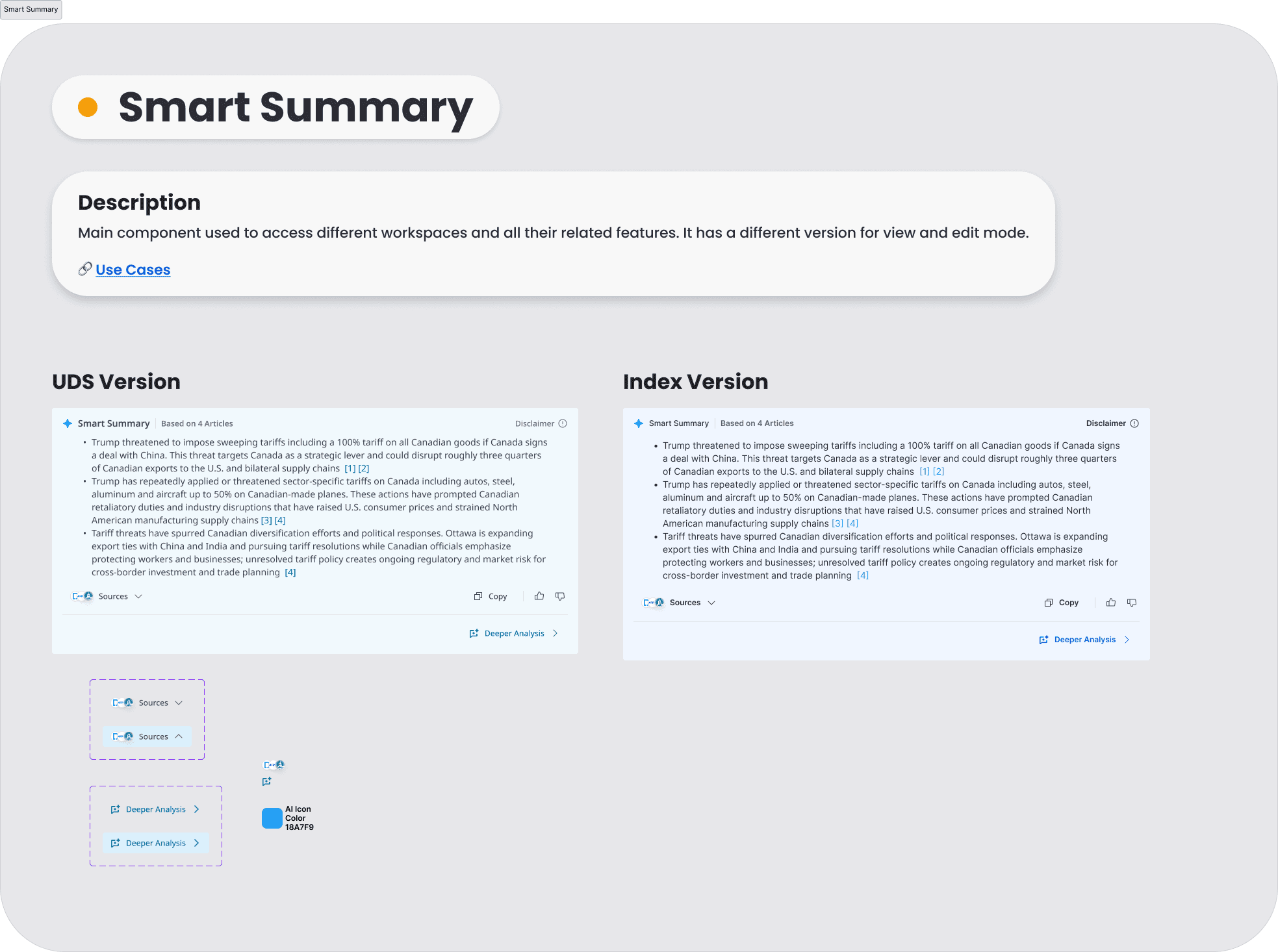 Factiva platform library: Smart Summary in both UDS and Index versions