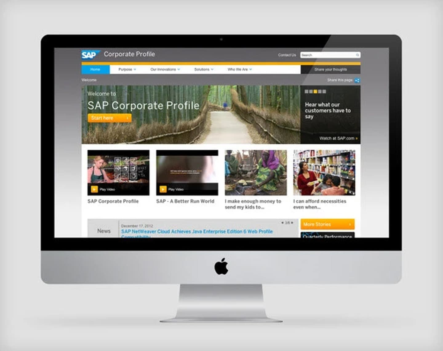 SAP corporate profile website design