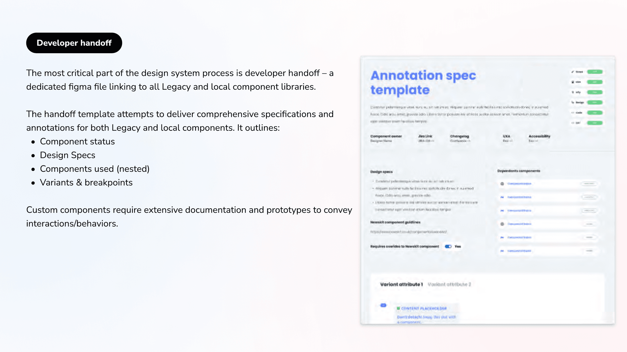 Developer handoff annotation spec template