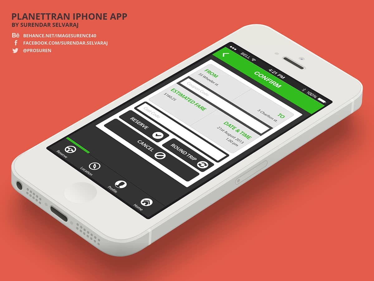 PlanetTran iPhone app my rides and trip history screen